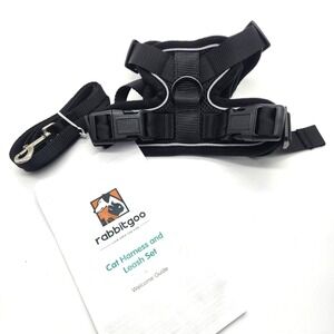 rabbitgoo Cat Harness Leash Breathable Reflective Strip Jacket Extra Small Black